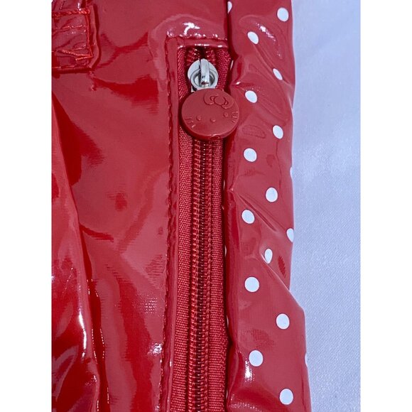 Sanrio Hello Kitty Red Polka Dot Backpack Bag Yellow Straps Flower NWT New - Picture 5 of 12